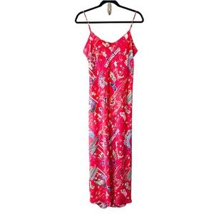 Natori Coral Geisha Thin Strap Slip Maxi Dress